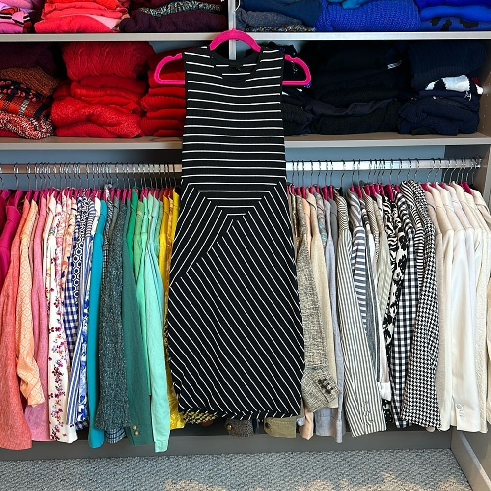Mossimo Supply Co. black with white stripes t shirt midi dress size XS
